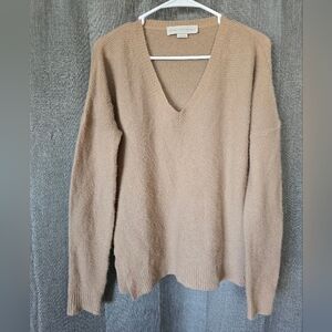 Stella McCartney Tan Cashmere & Silk V Neck Sweater Size 40 (US 4) Italian